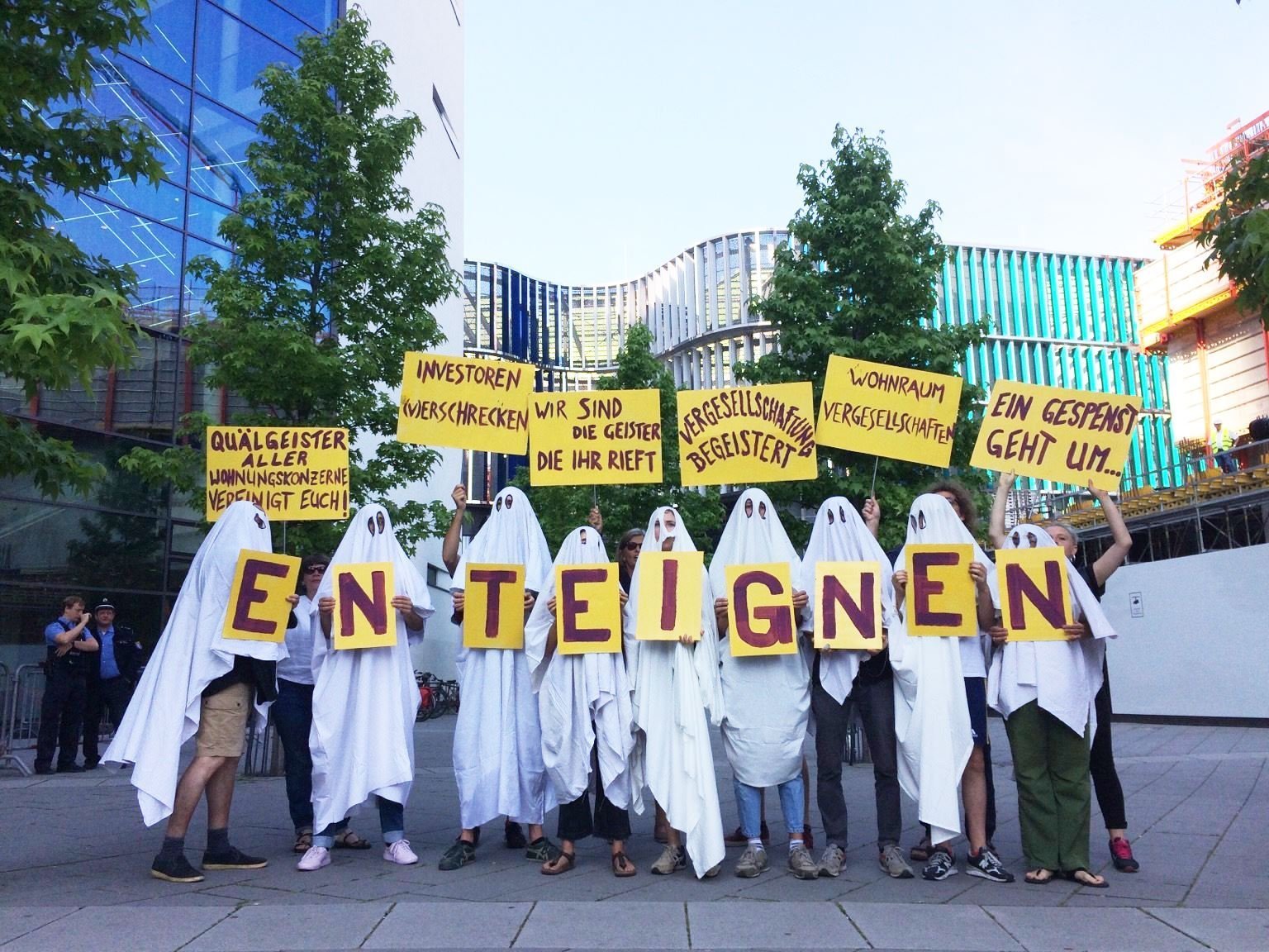 Proteste gegen die Hauptversammlung der Deutschen Wohnen im Juni 2019 in Frankfurt am Main