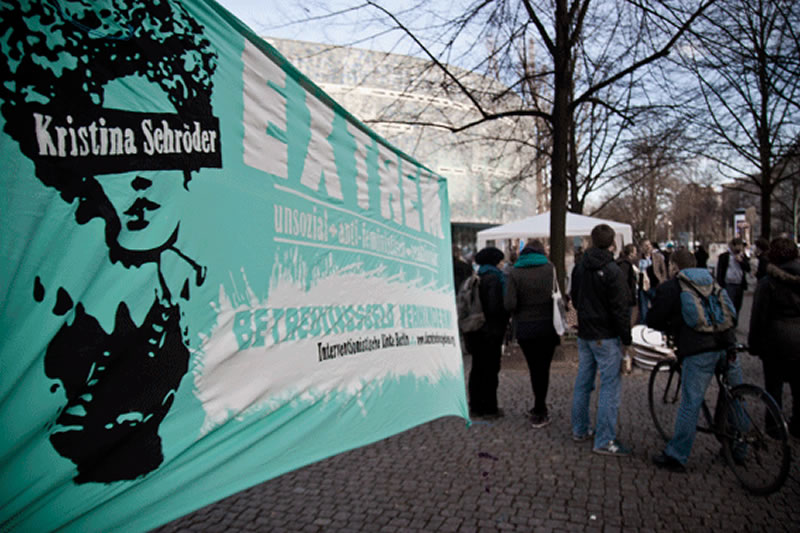 Queerfeministische Mitmachkundgebung in Berlin